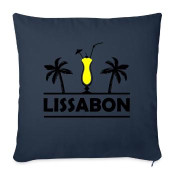 Lisbonne - Housse de coussin décorative 45 x 45 cm - bleu marine - Devant