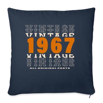 1967: Vintage - 57th Anniversary - Sofa pillowcase 17,3'' x 17,3'' (45 x 45 cm) - navy - Front