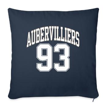 Aubervilliers 93 - Housse de coussin décorative 45 x 45 cm - bleu marine - Devant
