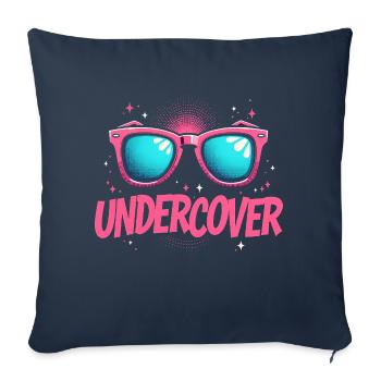 Discours sous couverture - Conception de lunettes de soleil - Housse de coussin décorative 45 x 45 cm - bleu marine - Devant