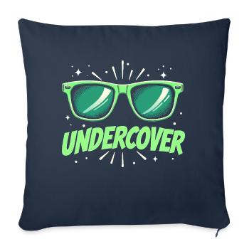 Discours sous couverture - Conception de lunettes de soleil - Housse de coussin décorative 45 x 45 cm - bleu marine - Devant