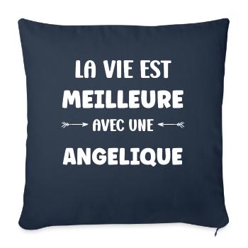 angelique - Housse de coussin décorative 45 x 45 cm - bleu marine - Devant