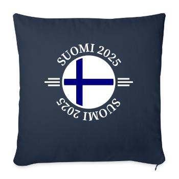 Finlande 2025 Suomi - Housse de coussin décorative 45 x 45 cm - bleu marine - Devant