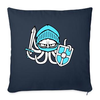 Octopus Chevalier Guerrier Médiéval Guerrier Épée - Housse de coussin décorative 45 x 45 cm - bleu marine - Devant
