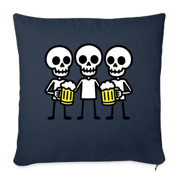 Skeleton Beer Drinking Team - Sofa pillowcase 17,3'' x 17,3'' (45 x 45 cm) - navy - Front