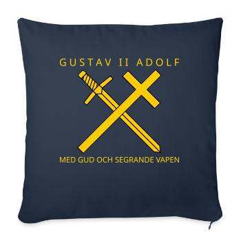 Gustave II Adolphe - Housse de coussin décorative 45 x 45 cm - bleu marine - Devant