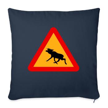 Warnung Elch! Älg! Moose! Schweden Sweden (vektor) - Sofakissenbezug 45 x 45 cm - Navy - Vorne