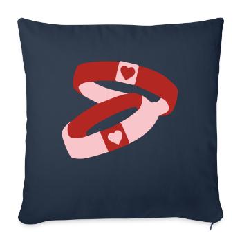 Bague - Housse de coussin décorative 45 x 45 cm - bleu marine - Devant