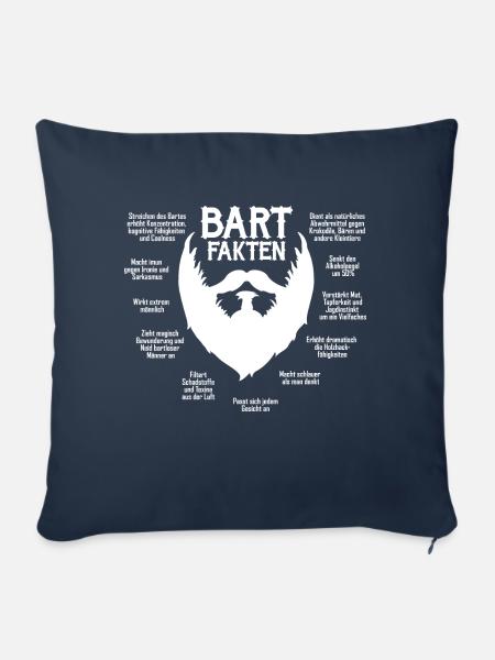 Bartfakten / Bart-Fakten (weiß) - Sofakissenbezug 45 x 45 cm - Navy