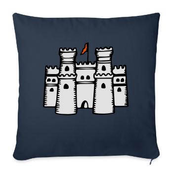 castle_ - Housse de coussin décorative 45 x 45 cm - bleu marine - Devant