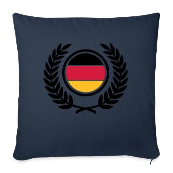 Germany (flag & laurel wreath) - Sofa pillowcase 17,3'' x 17,3'' (45 x 45 cm) - navy - Front