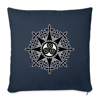 Bretagne Hermines - Housse de coussin décorative 45 x 45 cm - bleu marine - Devant