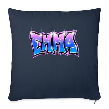 Graffiti Name Emma Pink Blue - Sofakissenbezug 45 x 45 cm - Navy - Vorne