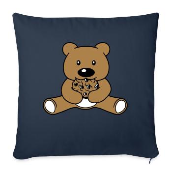 cookie essen keks hunger lecker knabbern baer sues - Sofakissenbezug 45 x 45 cm - Navy - Vorne