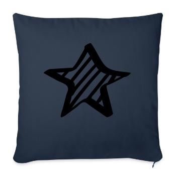 Cartoon star / star - painted, drawn, comic style - Sofa pillowcase 17,3'' x 17,3'' (45 x 45 cm) - navy - Front