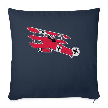 Fokker Airplane Flugzeug Roter Baron Red World War - Sofa pillowcase 17,3'' x 17,3'' (45 x 45 cm) - navy - Front