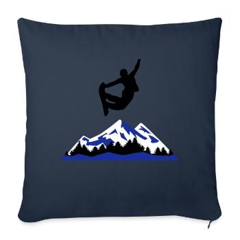 Snowboard, snowboarding - surf des neiges - Housse de coussin décorative 45 x 45 cm - bleu marine - Devant