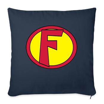 Super, Superheld, Superheldin, Hero, F - Sofakissenbezug 45 x 45 cm - Navy - Vorne