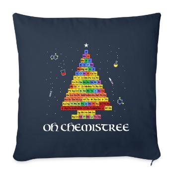 Oh Chemistree Colorful Fir Tree Periodic Table - Sofa pillowcase 17,3'' x 17,3'' (45 x 45 cm) - navy - Front