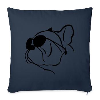 Les lunettes à Bouledogue (G) - Housse de coussin décorative 45 x 45 cm - bleu marine - Devant