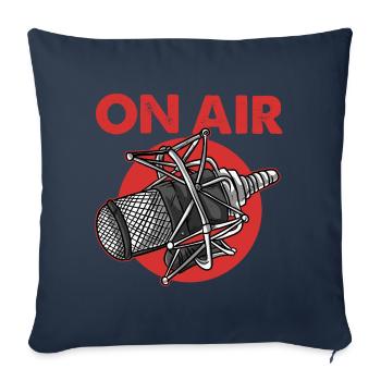 On Air Podcast Microphone Radio Show Host Music DJ - Sofa pillowcase 17,3'' x 17,3'' (45 x 45 cm) - navy - Front
