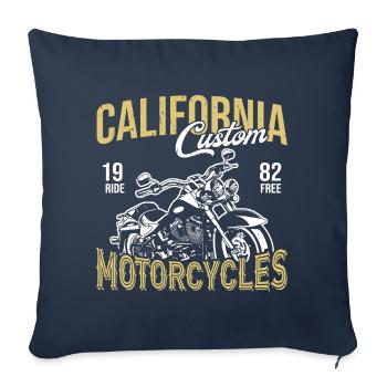 California Custom Motorcycles - Housse de coussin décorative 45 x 45 cm - bleu marine - Devant