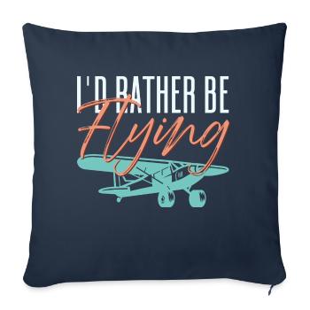 Je préférerais en pilotant un pilote d’aviation - Housse de coussin décorative 45 x 45 cm - bleu marine - Devant
