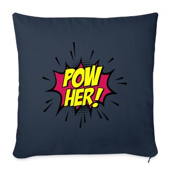 Colors can be changed | Pow her Mrs. Energy Power - Sofa pillowcase 17,3'' x 17,3'' (45 x 45 cm) - navy - Front