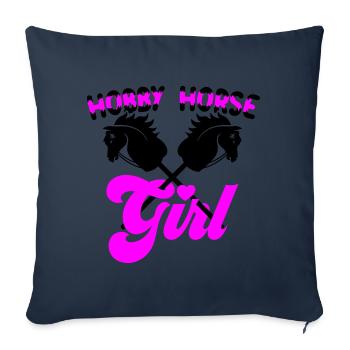 Color changeable | Hobby Horse Girl | Hobby Horsing - Sofa pillowcase 17,3'' x 17,3'' (45 x 45 cm) - navy - Front