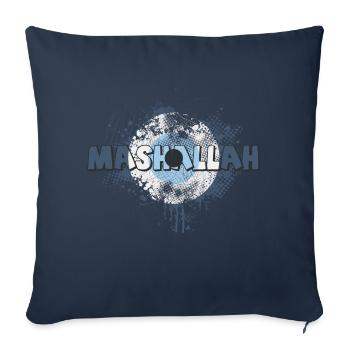 Mashallah - Housse de coussin décorative 45 x 45 cm - bleu marine - Devant