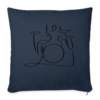 Drums Line Art - Minimalist - Sofa pillowcase 17,3'' x 17,3'' (45 x 45 cm) - navy - Front