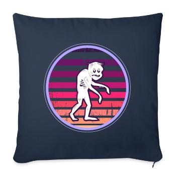 Retro Zombie T-Shirt Oldschool Zombieapokalypse - Sofakissenbezug 45 x 45 cm - Navy - Vorne