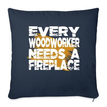 charpentier à la tronçonneuse laisse jouer aux t-shirts de charpentier - Housse de coussin décorative 45 x 45 cm - bleu marine - Devant