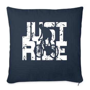 Vintage Just Ride Awesome Cycling T-Shirt Cadeau - Housse de coussin décorative 45 x 45 cm - bleu marine - Devant
