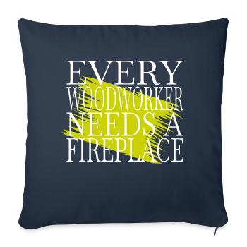 cool génial amateurs charpentier tshirts de travail - Housse de coussin décorative 45 x 45 cm - bleu marine - Devant
