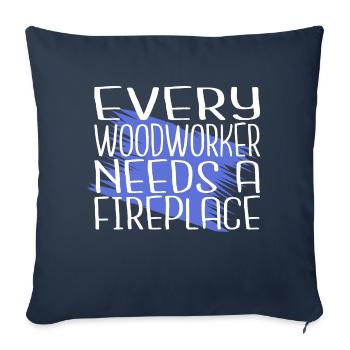 syndicat forestier menuisier ébéniste - Housse de coussin décorative 45 x 45 cm - bleu marine - Devant