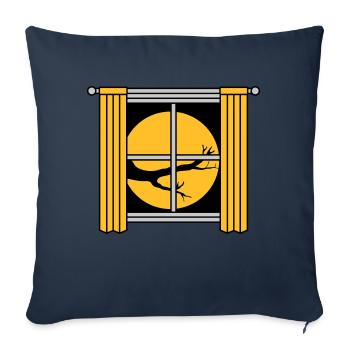 Moon Night Tree Window - Sofa pillowcase 17,3'' x 17,3'' (45 x 45 cm) - navy - Front