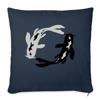 Conception koi du comté de Nishikigoi - Housse de coussin décorative 45 x 45 cm - bleu marine - Devant