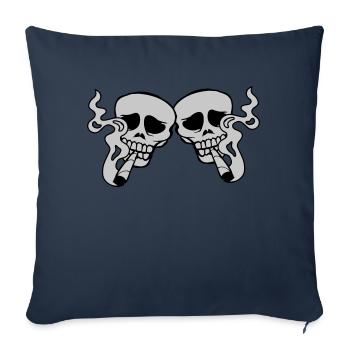 2 friends smoking joint - Sofa pillowcase 17,3'' x 17,3'' (45 x 45 cm) - navy - Front