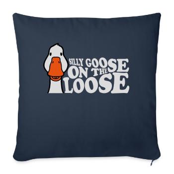 oie en liberté - Housse de coussin décorative 45 x 45 cm - bleu marine - Devant