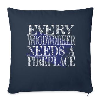 Drôles de dictons Citation de bûcheron Bois - Housse de coussin décorative 45 x 45 cm - bleu marine - Devant