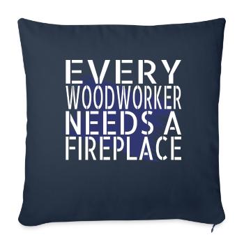 Paroles d’un charpentier T-shirts de prière - Housse de coussin décorative 45 x 45 cm - bleu marine - Devant