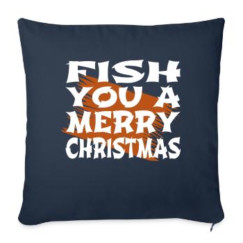 achigan pêche queue de fée présent idée humour animal - Housse de coussin décorative 45 x 45 cm - bleu marine - Devant