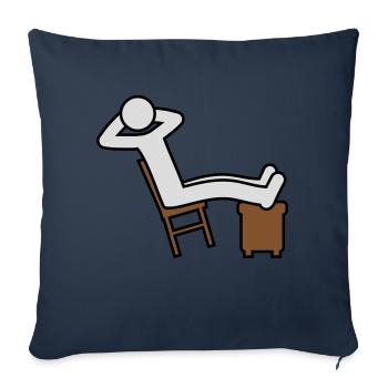L’homme se repose - Housse de coussin décorative 45 x 45 cm - bleu marine - Devant