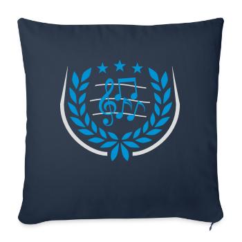 Music clef Laurel wreath - Sofa pillowcase 17,3'' x 17,3'' (45 x 45 cm) - navy - Front