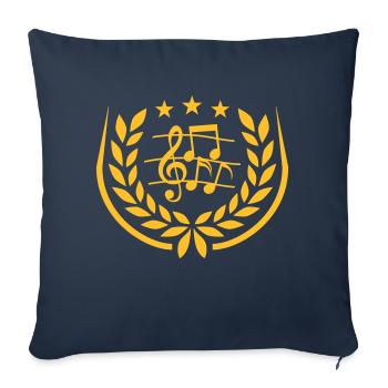Laurel wreath Music clef - Sofa pillowcase 17,3'' x 17,3'' (45 x 45 cm) - navy - Front
