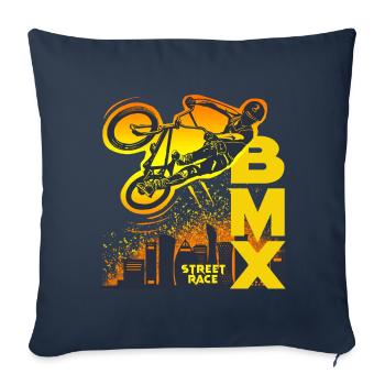 bike BMX urban race bike bike ride rider - Sofa pillowcase 17,3'' x 17,3'' (45 x 45 cm) - navy - Front