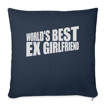 La meilleure ex petite amie du monde - Housse de coussin décorative 45 x 45 cm - bleu marine - Devant