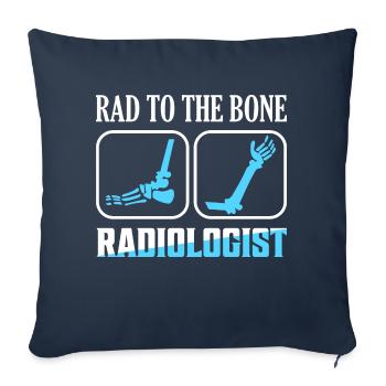 Rad To The Bone Radiologue Radiologie Radiologie Radiographie Rad Te - Housse de coussin décorative 45 x 45 cm - bleu marine - Devant