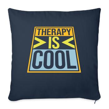 therapy is cool Quote - Sofa pillowcase 17,3'' x 17,3'' (45 x 45 cm) - navy - Front